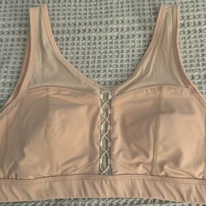 Fabletics lace up bra size medium in almond color